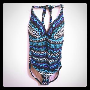 Halter Swimsuit One Piece Size M EUC